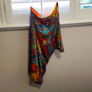 Off shoulder paisley dress